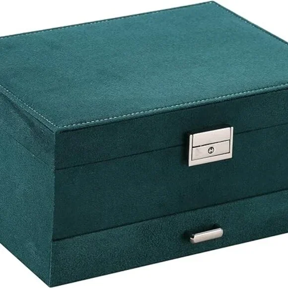 Jewelry Boxes for Women Green Large Jewelry Box Organizer for Women Lockable